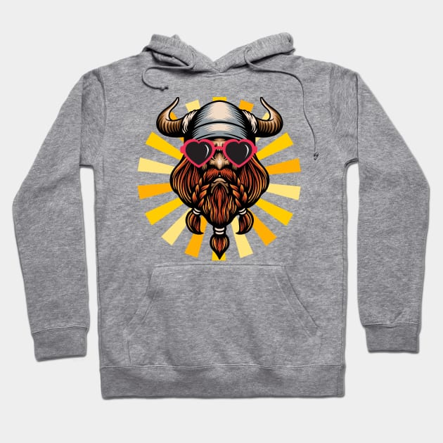 Viking with Heart Sunglasses in the Sun Hoodie by nathalieaynie